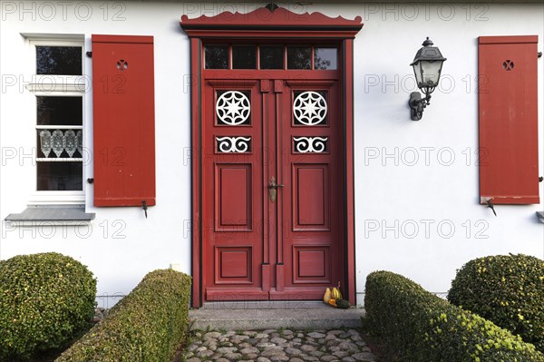 Red entrance door