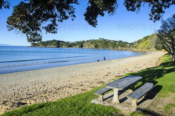 Picknick table on Oneroa beach