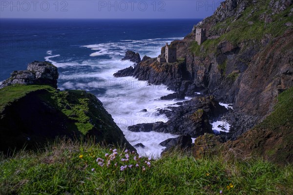 Rocky coast with ruins