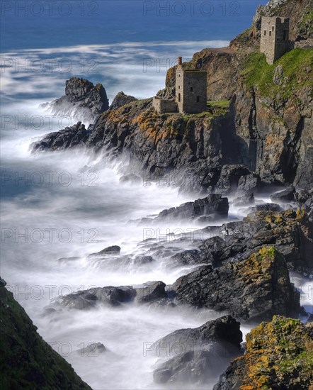 Rocky coast with ruins