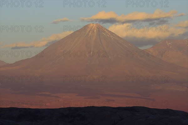Licancabur volcano at sunset