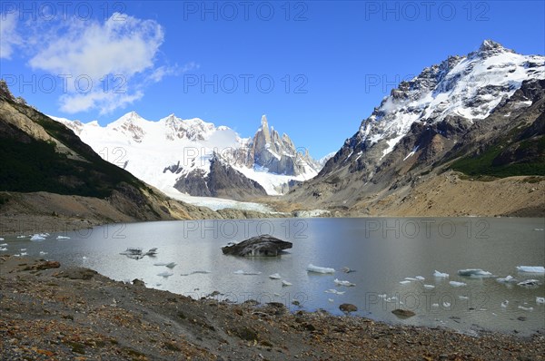 Laguna Torre with Cerro Torre and Cerro Adela