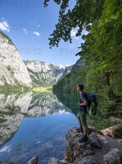 Hiker on a stone