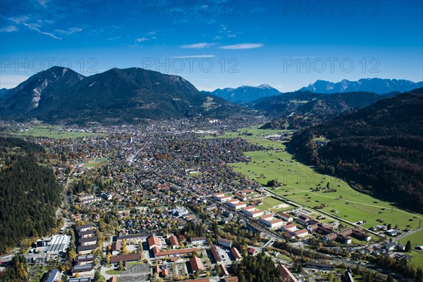 Centre of Garmisch-Partenkirchen in autumn