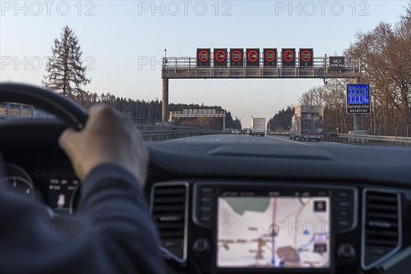 Electronic traffic signs on the A9 motorway