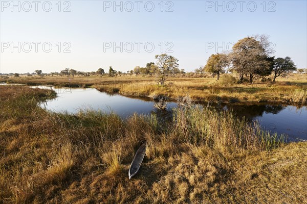 Fishing boat on the banks of the Kwando River