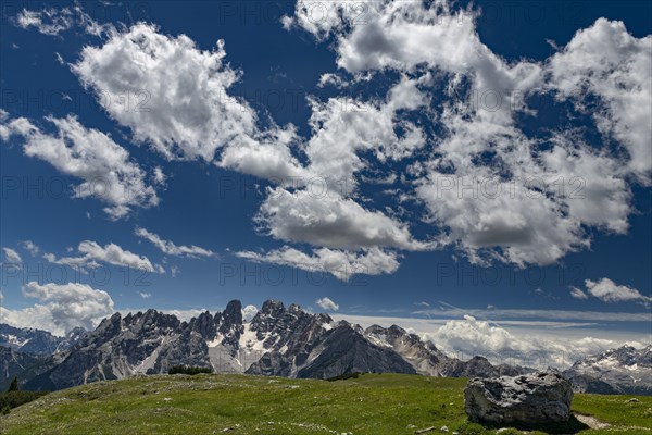 Kristallo Massif with cloudy sky