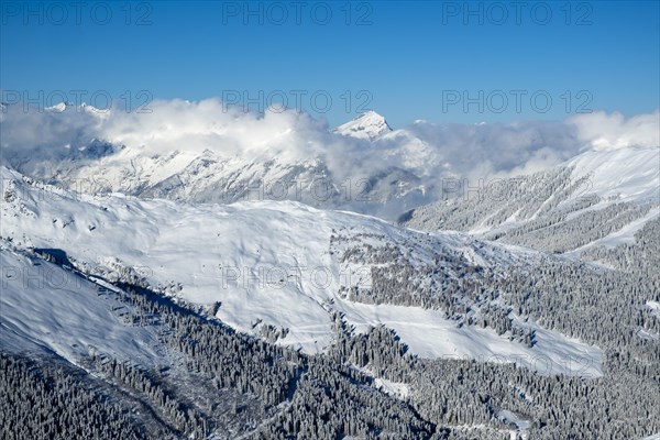 Sonnjoch in the Karwendel Mountains over the foothills of the Sonntagskopfl