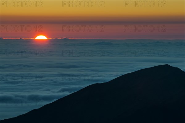Sunrise on top of the Haleakala National Park