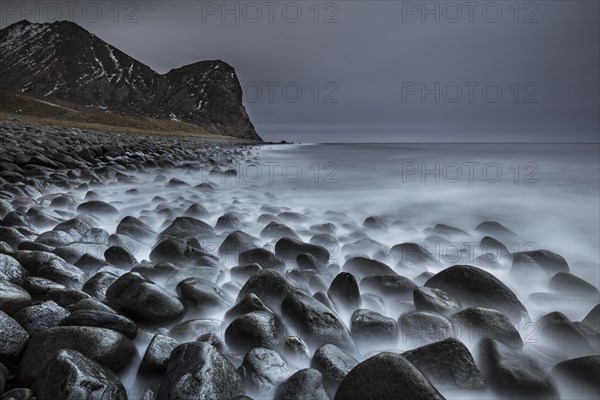 Rocky coast with surf