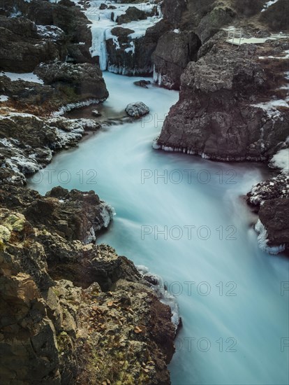 Ice and snow on the river Hvita