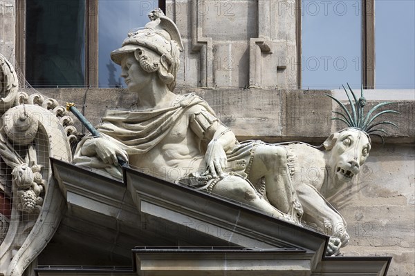 Sculpture Julius Caesar and Panther with 10 Horns