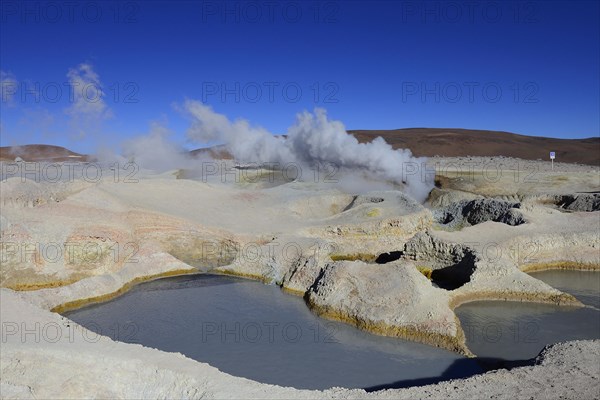 Fumaroles at the highest geothermal field in the world