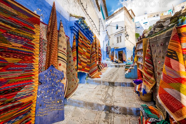 Narrow alley with carpets