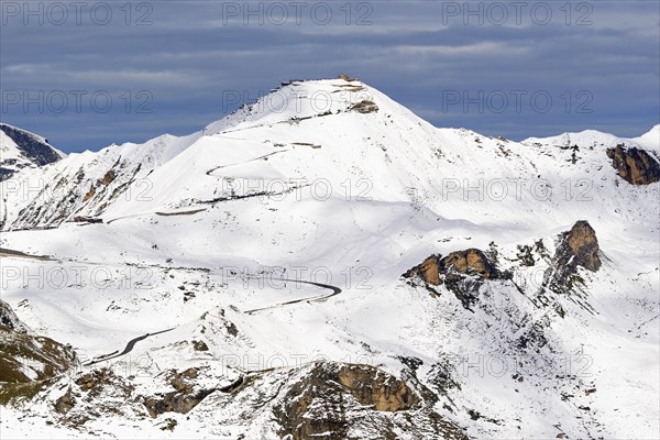 View from Hochtor to Fuscher Torl 2431 m and the highest point of the Grossglockner High Alpine Road