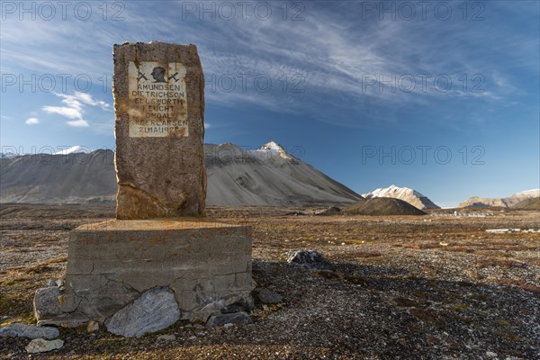 Memorial stone for Amundsen-Ellsworth North Pole Airplane Expedition