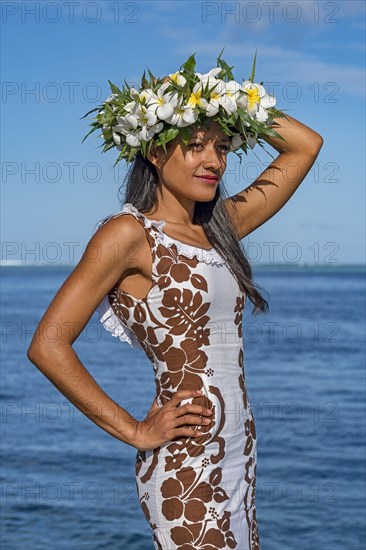 Young woman with flower wreath
