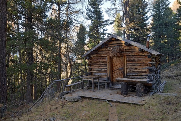 Hunting lodge near the Innerbergli-Alm in the Samnaungruppe