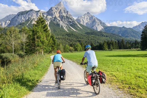 Two mountain bikers