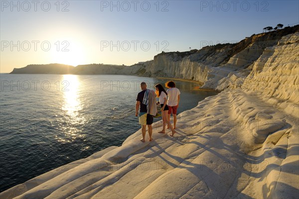 Tourists during sunset