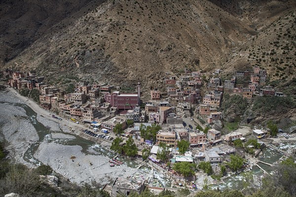 View of mountain village