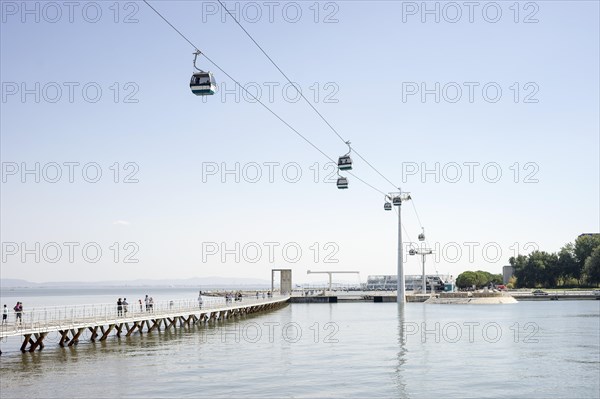 Cable car by river Tejo in Parque das Nacoes