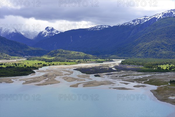 River mouth of the Rio Ibanez in the Lago General Carrera