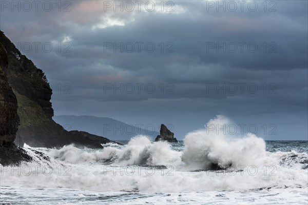 Stormy waves at the sea