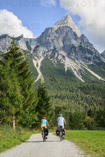 Two mountain bikers