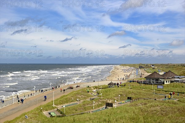 View of the beach promenade with mini-golf