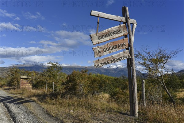 Wooden sign from Cochrane