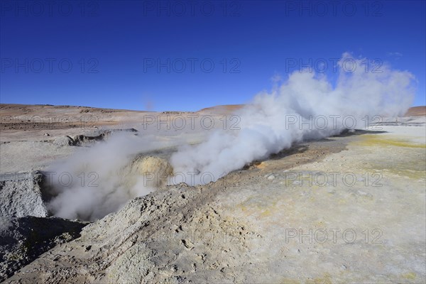 Fumaroles at the highest geothermal field in the world