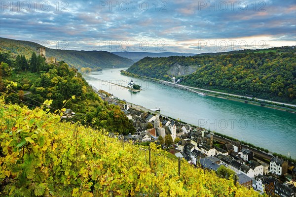 Gutenfels Castle and Pfalzgrafenstein Castle in the Rhine