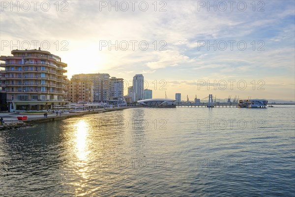 Waterfront in sunrise