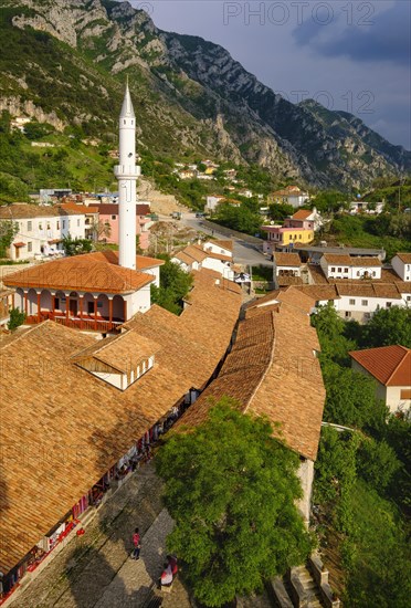 Bazaar street and Bazaar Mosque (Xhamia e Pazarit)