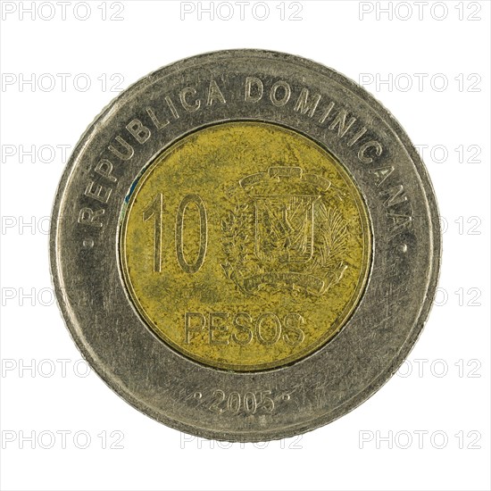 Ten Dominican pesos coin