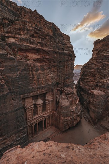 View from above into the gorge Siq