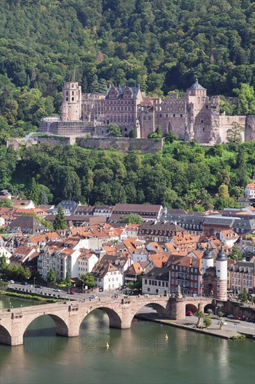 View of historic centre with Karl Theodor Bridge