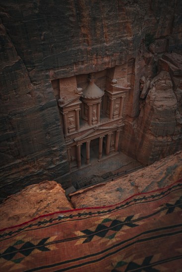 View from above into the gorge Siq