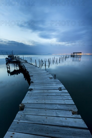 Landing stage in the calm sea