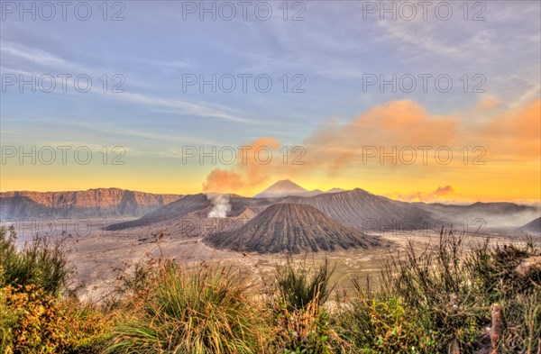 Smoking volcano Gunung Bromo