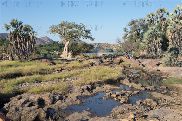 Landscape around the Kunene River at Epupa Falls