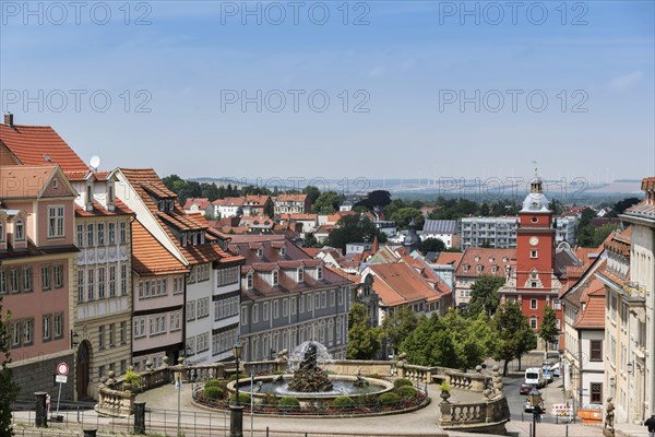 View from Friedenstein Castle of trick fountain