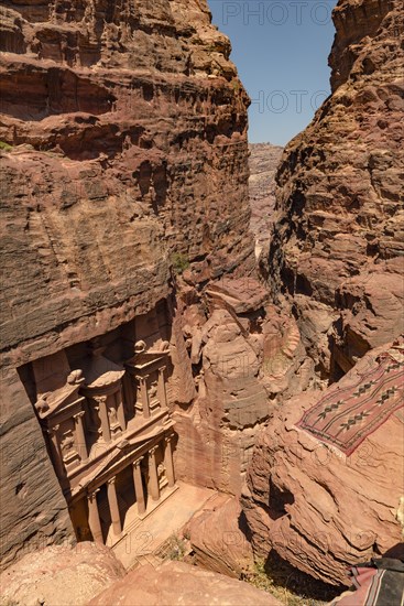 View from above into the gorge Siq