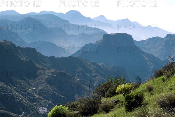 View on mountains from Roque Bentayga