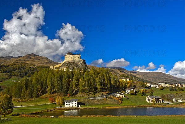 Tarasp Castle above the Lai da Tarasp