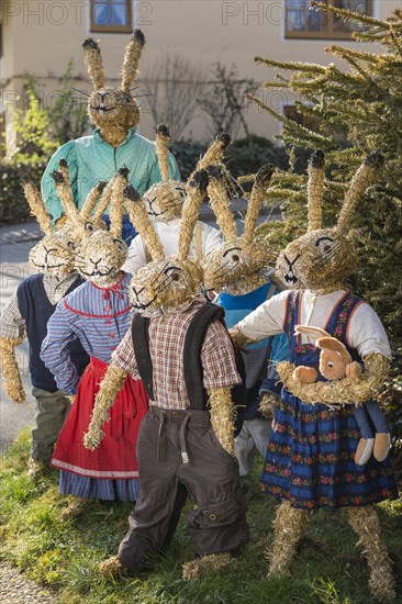 Easter bunnies as straw dolls