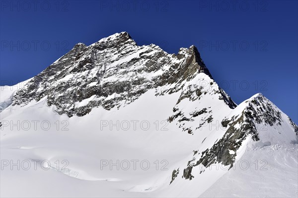 View from Jungfraujoch on peak of the Jungfrau