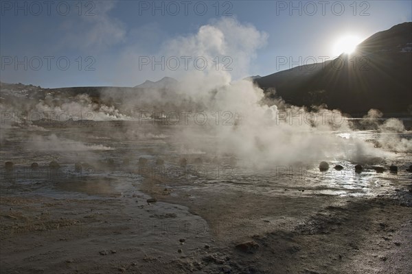 Steaming El Tatio Geysire