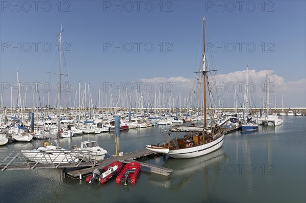 Sailing boat in marina of Saint-Denis d'Oleron